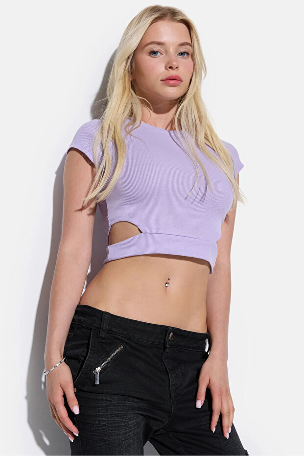 Crew Neck Short Sleeve Crop T-Shirt