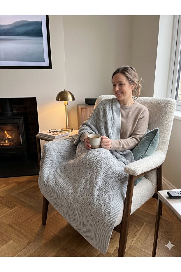 Nopenli̇ Knitted Knitted Tv Blanket 130 X 170