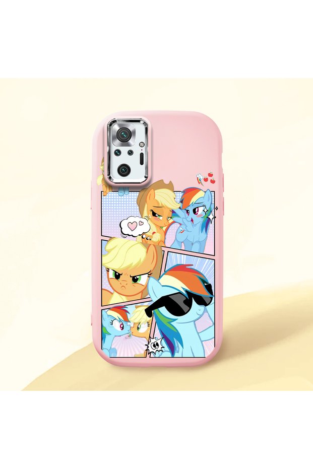 Redmi Note 10 Pro Compatible Shock-Absorbing Camera Protected Pink Silicone Case