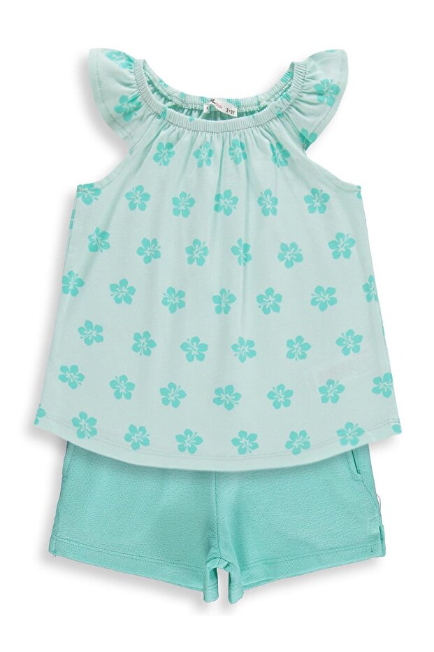 Floral 2-5 Years Old Set - Green
