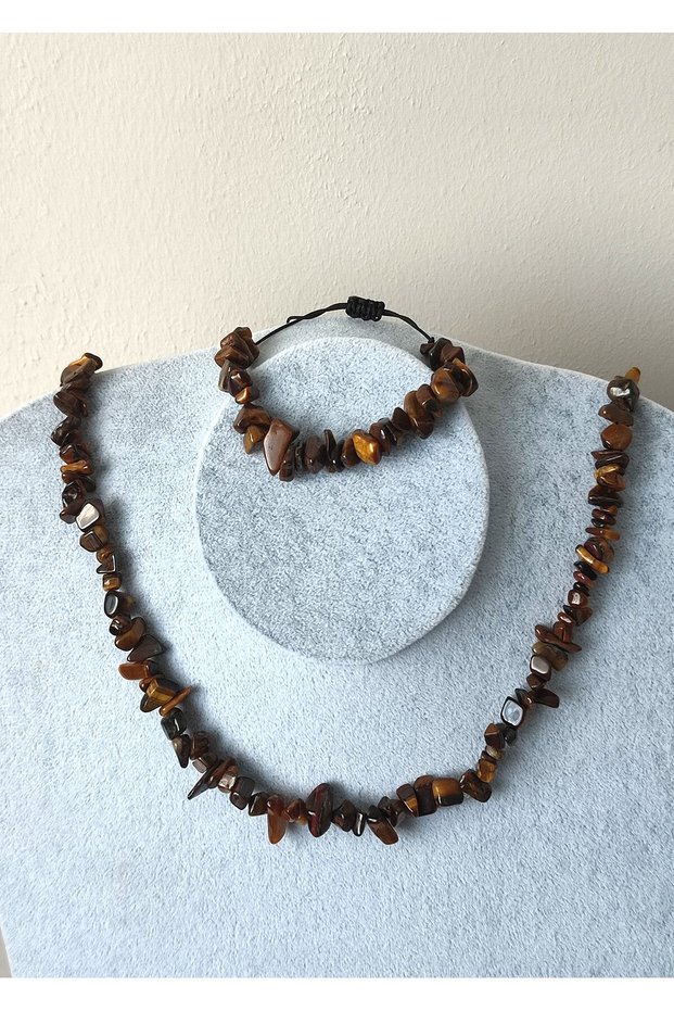 Certified Champagne Eye Stone Natural Stone Necklace Bracelet