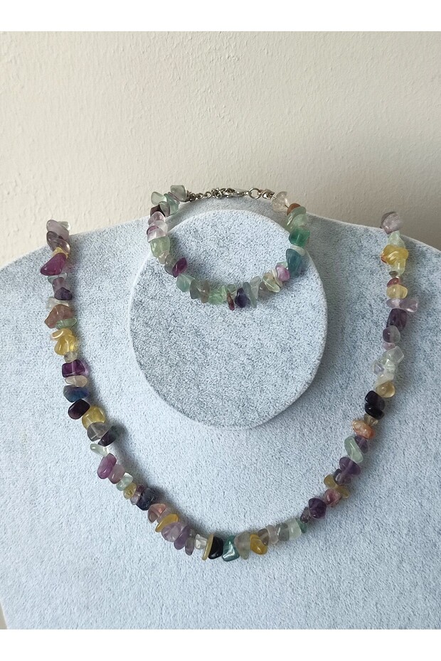 Fluorite Crushed Stone Natural Stone Necklace Bracelet