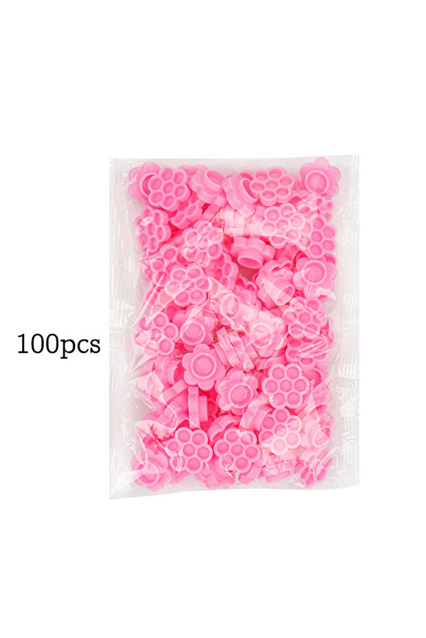 A0032-100Pcs Pink Wholesale 100 Pcs Pink Grafting Delay Makeup Cup Lashes Tool Adhesive Glue Tattoo