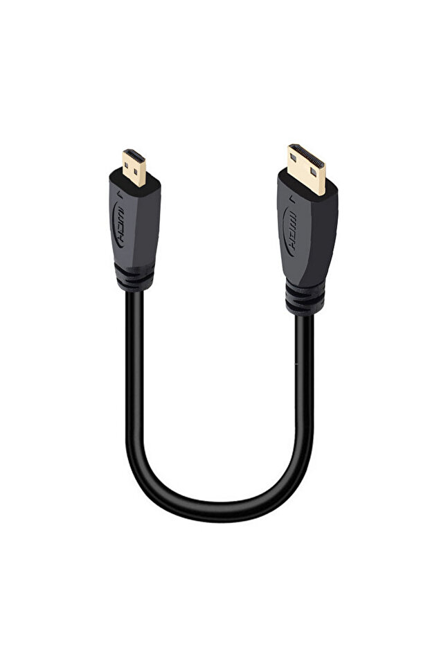 كابل تحويل مايكرو HDMI أسود بطول 1 متر، متوافق مع مايكرو HDMI، لتحويل الفيديو عالي الدقة، كابل تحويل ميني HD