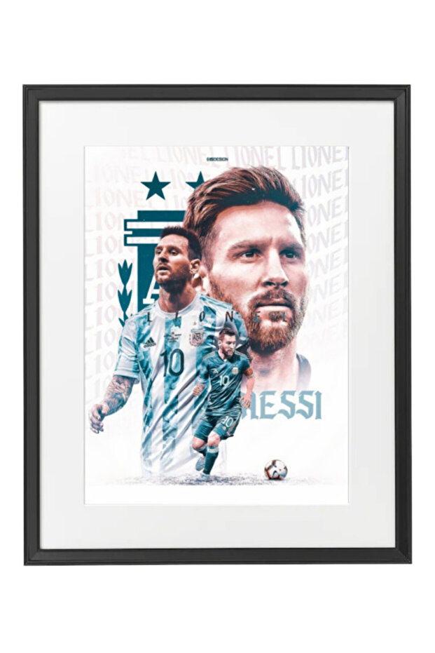 Lionel Messi Argentina Poster with Frame 50x40cm