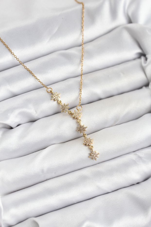 316L Steel Chain Gold Color Pole Star Model Women's Necklace 5886 - Oembys8747-7992