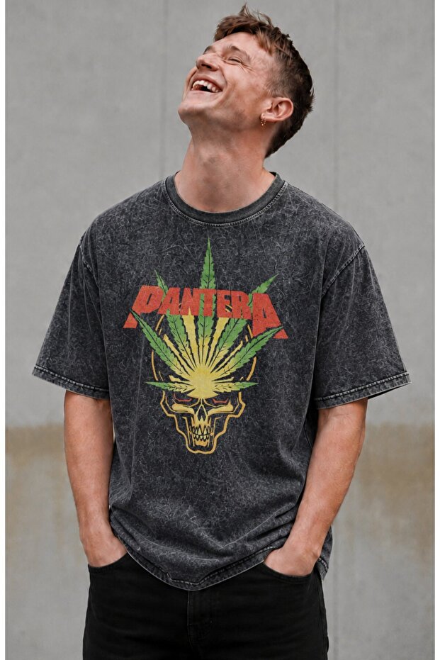 Unisex Oversize Pantera Printed Washable Rock Band Themed T-Shirt