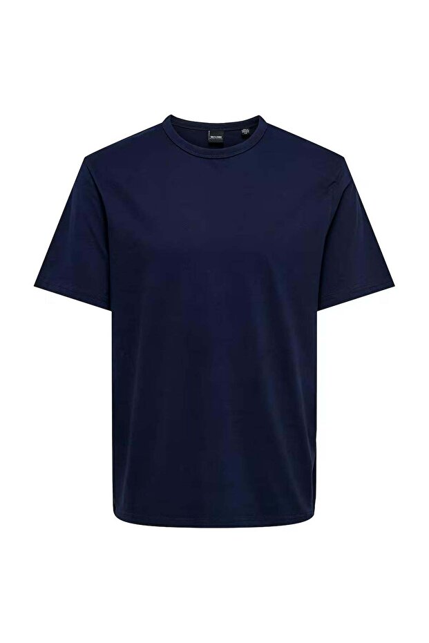 O-Neck Plain Dark Navy Blue Men's T-Shirt 22026726 Onssmart Life Reg Ss Tee