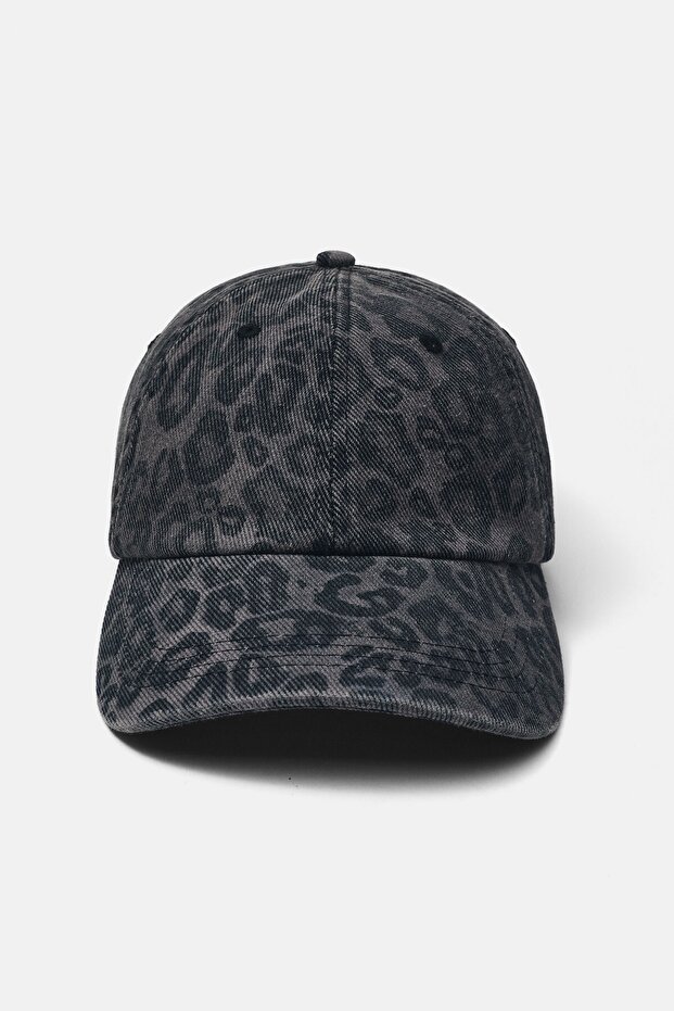 Leopar desenli şapka