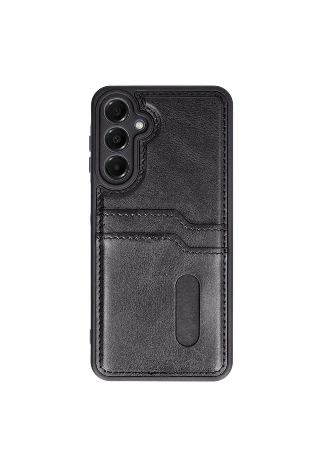 Glb-Stl41414 Samsung Galaxy A56 Case Sara Leather Case with Business Card Holder - Black
