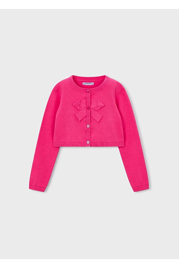 Girl's Mercerized Cardigan Pink