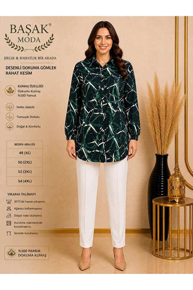 Woven Plus Size Shirt 100% Cotton