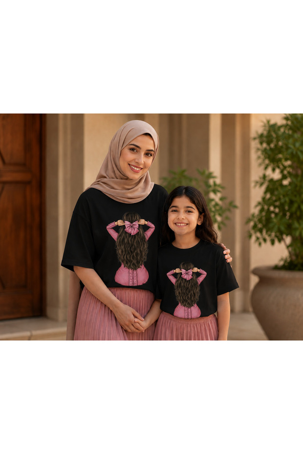 Mother Child Oversize T-Shirt Combination Twin T-Shirt 100% Cotton Comfortable Fit (Sold as a Single Item)
