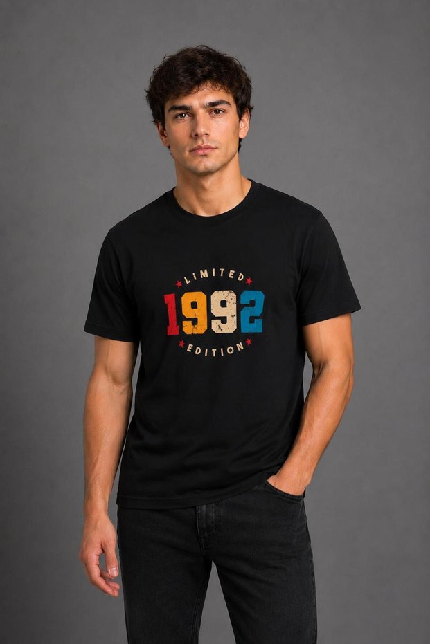 Men's 100% Cotton T-Shirt Regular Fit Printed Crew Neck T-Shirt