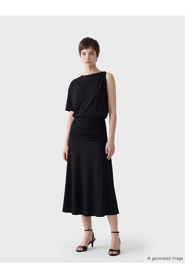 Original Elastic Waist Flared Skirt