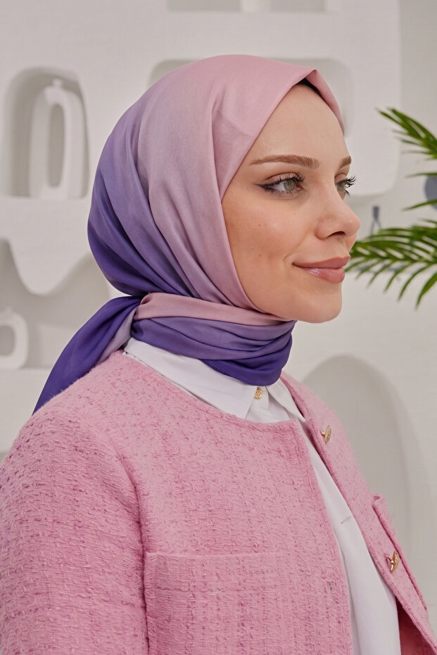 Gradient Soft Cotton Scarf Purple-Powder