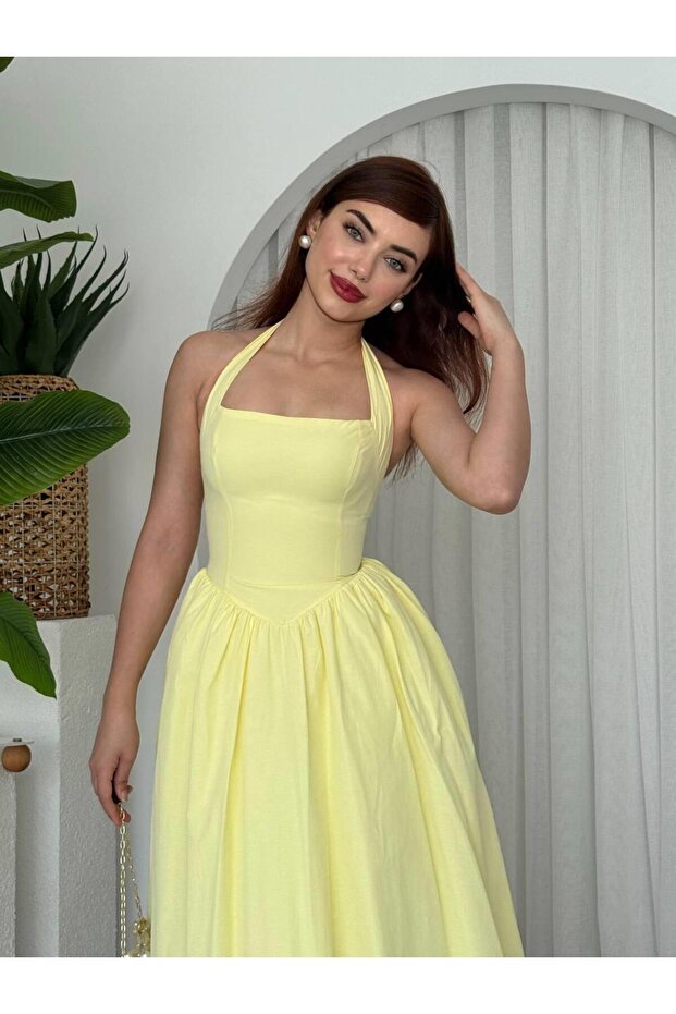 Fedro Poplin Uzun Elbise - 5
