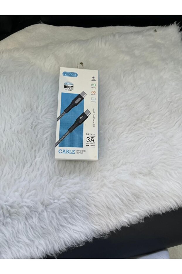 كابل شحن ونقل بيانات VIDCOM (Type-C إلى Type-C) بقوة 3 أمبير وطول 100 سم (موديل المنتج: X-BZ-VD1)