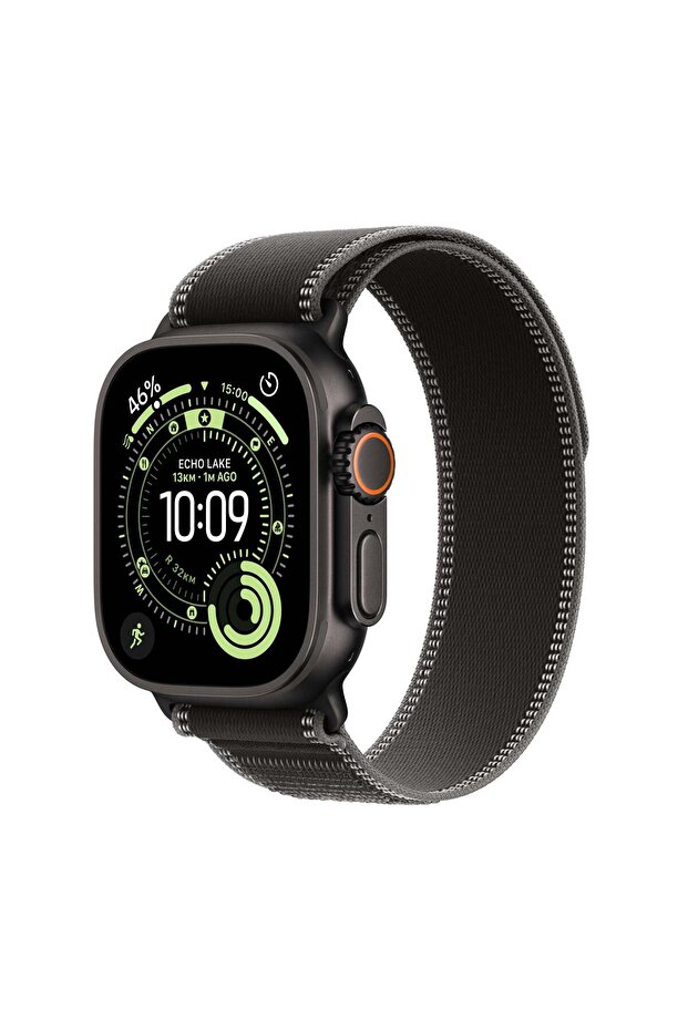 ساعة Ultra 3 GPS + Cellular 49 مم، هيكل من التيتانيوم الأسود مع حلقة تتبع سوداء/رمادية - مقاس صغير/متوسط
