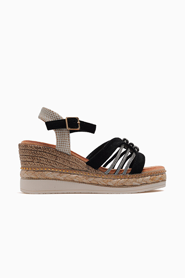 Women's Wedge Heeled Daily Slippers 26Y 26Y231 Black