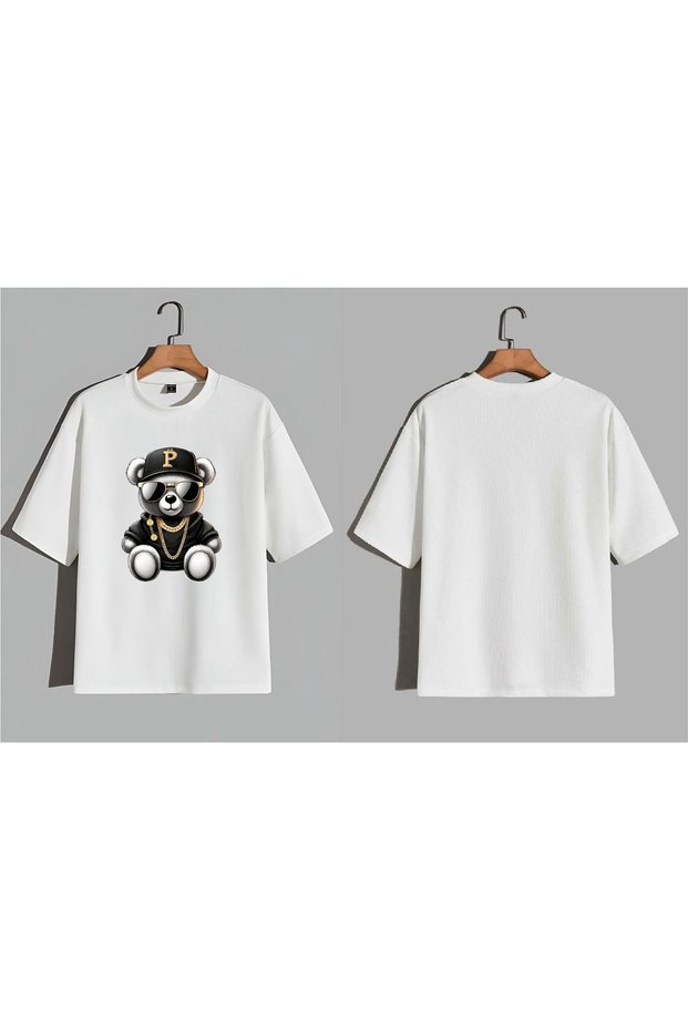 Teddy Bear Printed Oversized T-Shirt