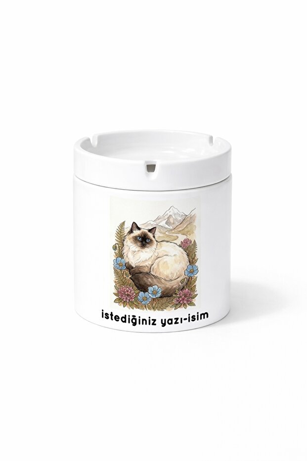 Animal Himalayan Cat Double Sided Printed Ash Tray Ashtray Gift
