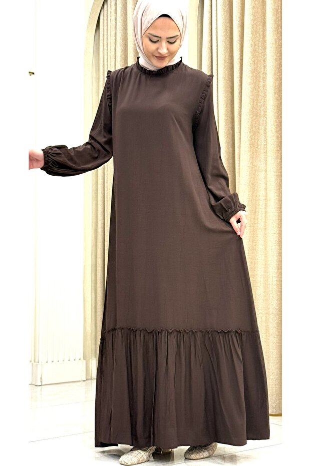 100% Cotton Viscose Tesettür Star Dress