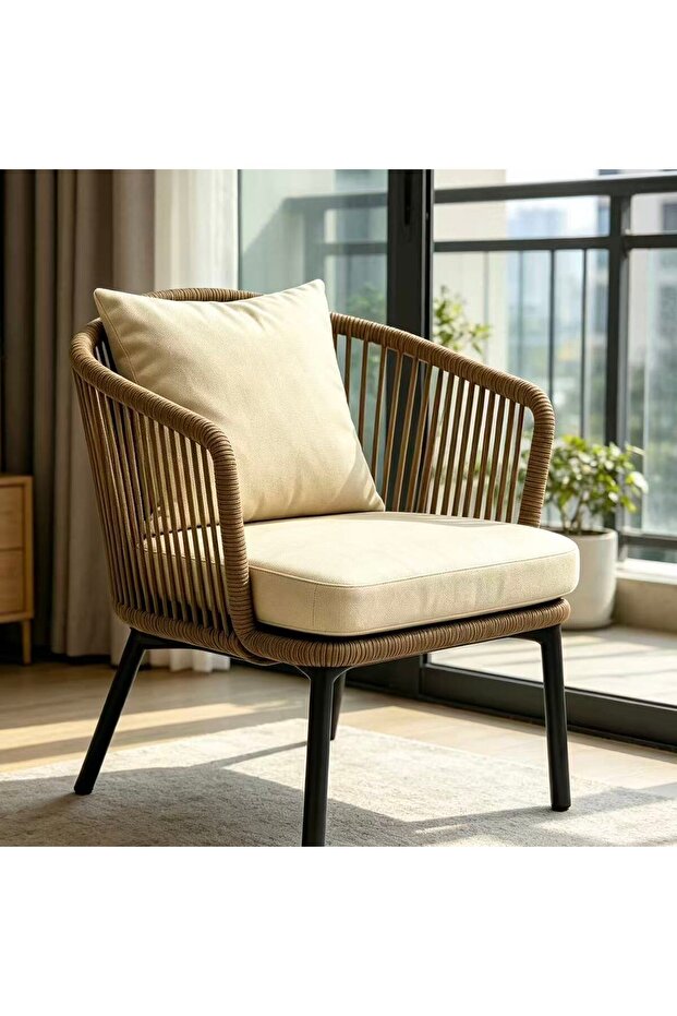 Light Luxury Hugging Backrest Patio Single Chair