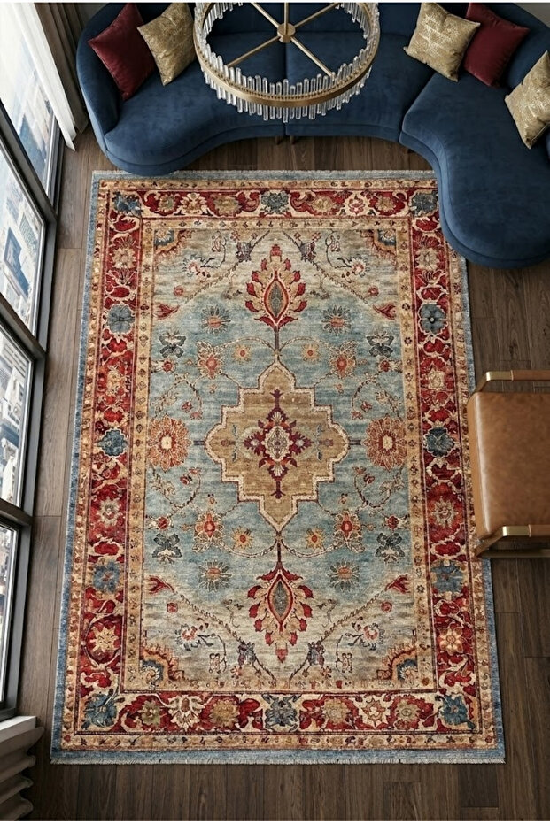 Decorative Carpet Non-Slip Base Stain-Resistant Washable Rug Custom Size Living Room Carpet 3032