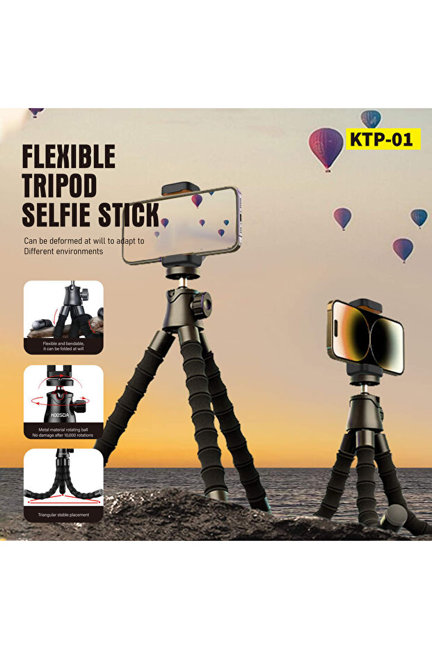 Adjustable Selfie Stick & Tripod Combo – KTP-01 for Perfect Selfies & Group Photos