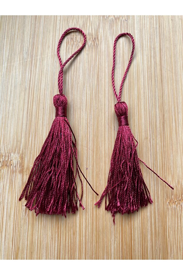 Flower Tassel 7 cm 2 Pieces Bordo