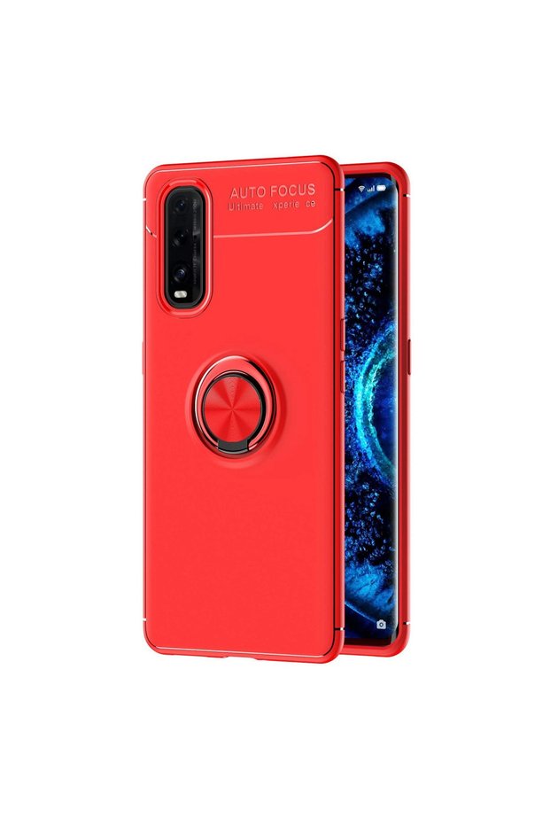 Oppo Find X2 Case Range Silicone with Ring - Red