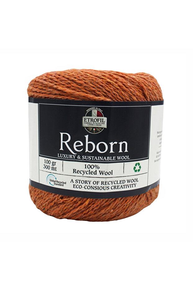Reborn Knitting Yarn Copper 100% Recycled Wool 100g 300m (72254)