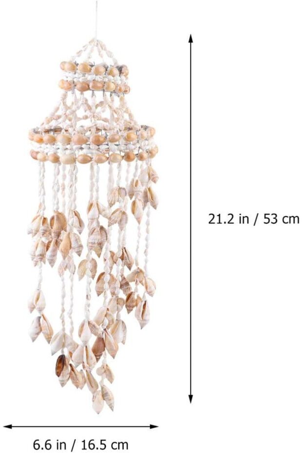 Wind Chimes Beautiful Sea Shell Hanging Decoration White Wind Chimes for Home Bedroom Outdoor Garden