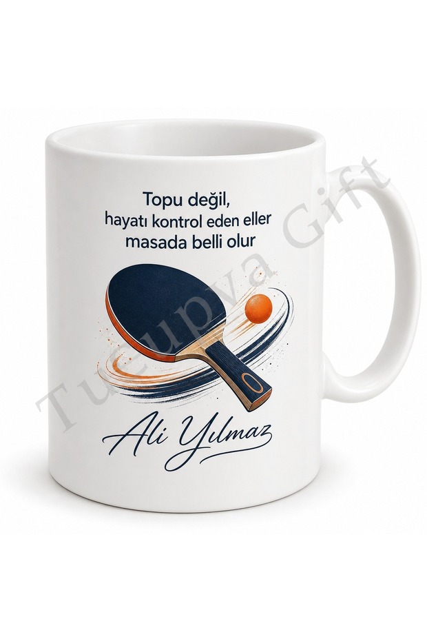 هدية للاعب تنس الطاولة، كوب مطبوع بتصميم خاص