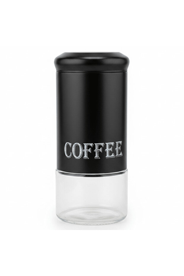 Black Metal & Glass Airtight Canister – 1200 ml
