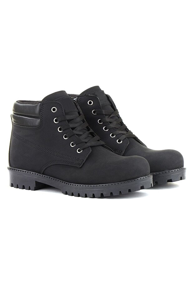 Winter Waterproof Women's Boots Black Nubuck Comfortable Boots for Daily Use