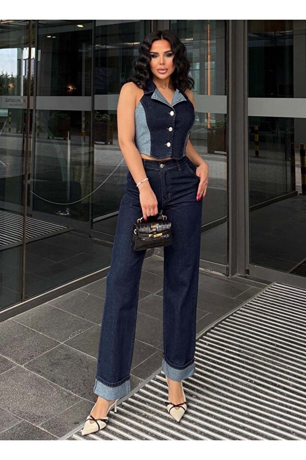 Backless Denim Set - 4