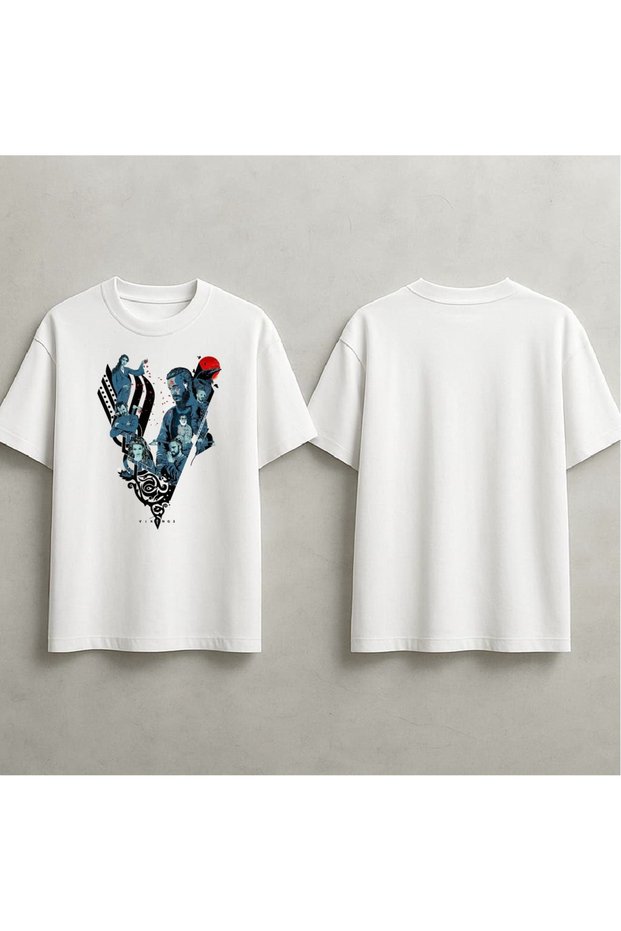 Vikings Themed Printed Oversized T-Shirt