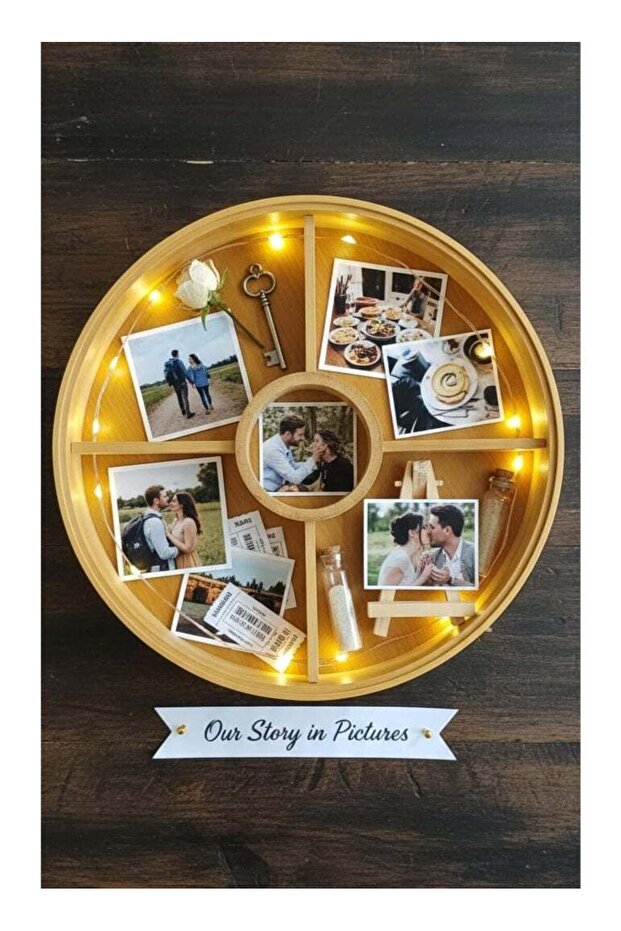 Unique Anniversary/Valentine's Day Gift | Custom Photo & Memento Display Box with Fairy Lights
