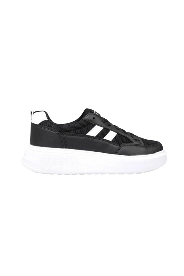 Comfortable Lace-Up Casual Sports Sneaker Shoes Black-White Women's Shoes