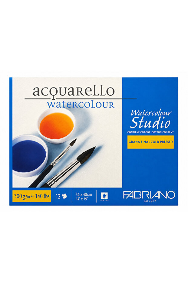Studio Watercolor Block 12 Sheets, Single-Sided Block Bonding Fine Grain 36X48Cm