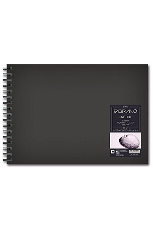 دفتر رسم بغلاف صلب حلزوني 80 ورقة مقاس 21 × 29.7 سم