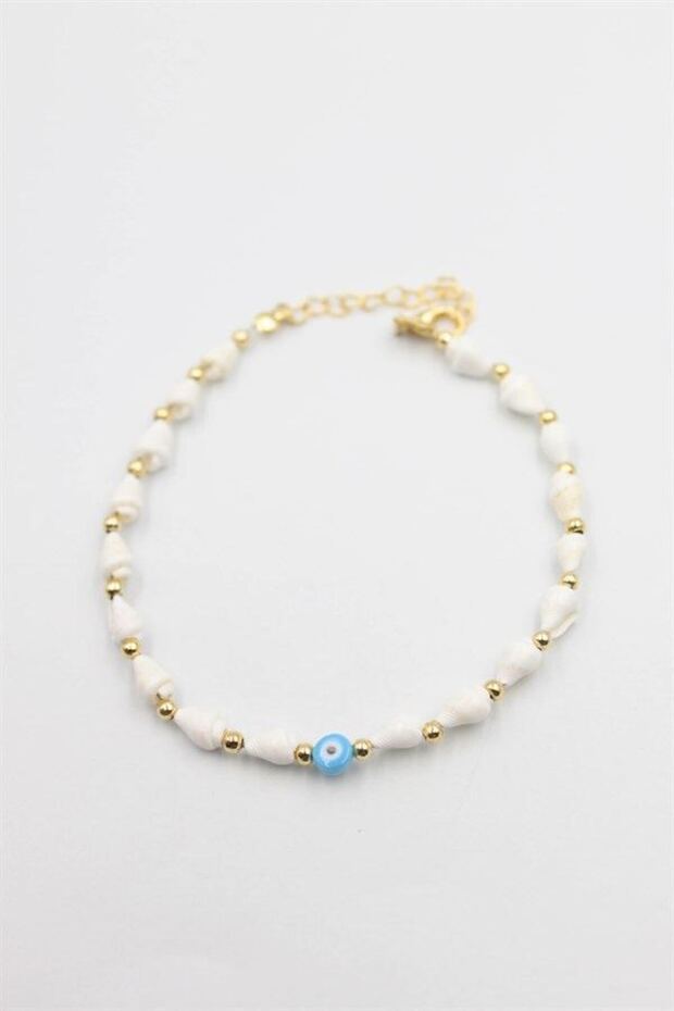 Seashell Anklet - White - 2