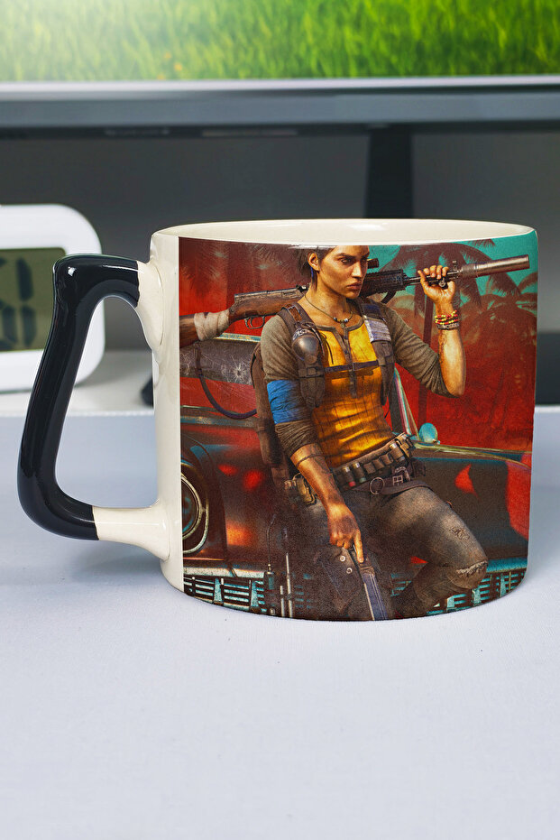 Far Cry Printed Ceramic Luxury Mug (1 Piece) Custom Black Handle Wave Handle V2D