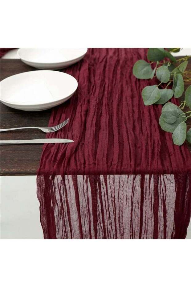 Mothers Day Table Runner Burgundy Cheesecloth Table Runner 4m Boho Gauze Cheese Cloth Runner Rustic Sheer Runner