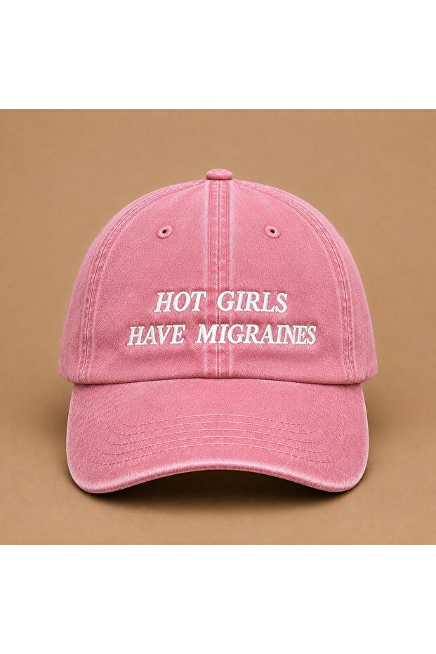 Hot Girls Have Migraines Written Vintage Hat