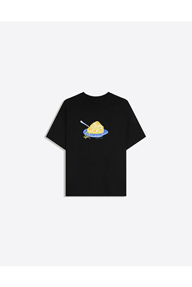 Cacio E Pepe Printed Crew Neck Oversize Trendy Women's T-Shirt