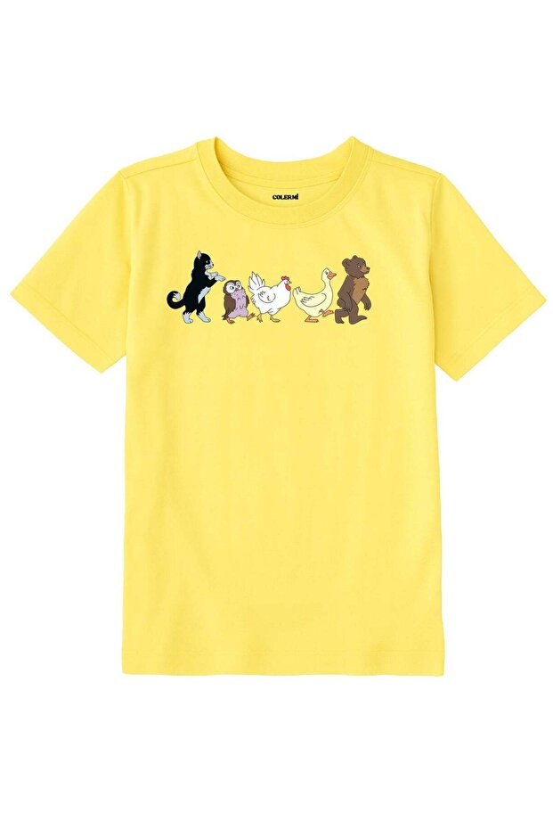 Kids' T-Shirt - Walking Cute Animals Design