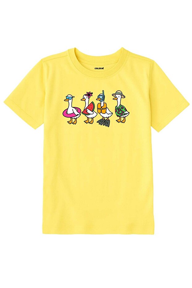 Kids' T-Shirt – Summer-Themed Goose Design